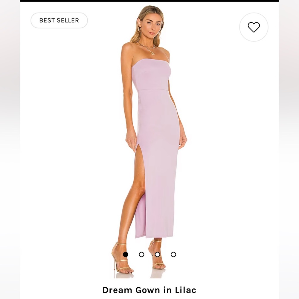 NBD Dream Gown Strapless Midi Dress in Lilac